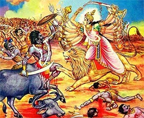 maa durga fight with mahishasur